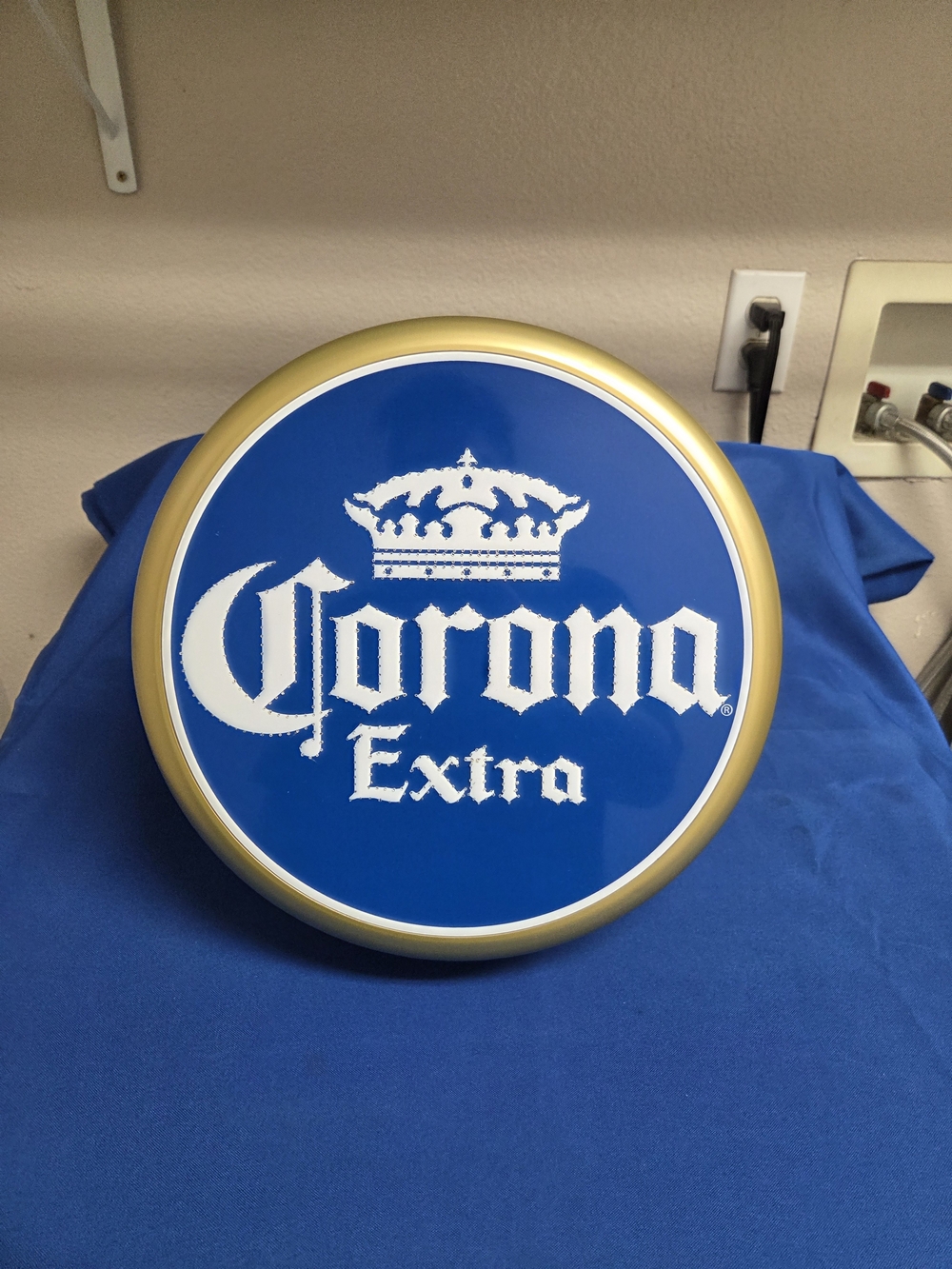 Corona Beer Lighted Fiber Optic Bar Sign Bottle Cap